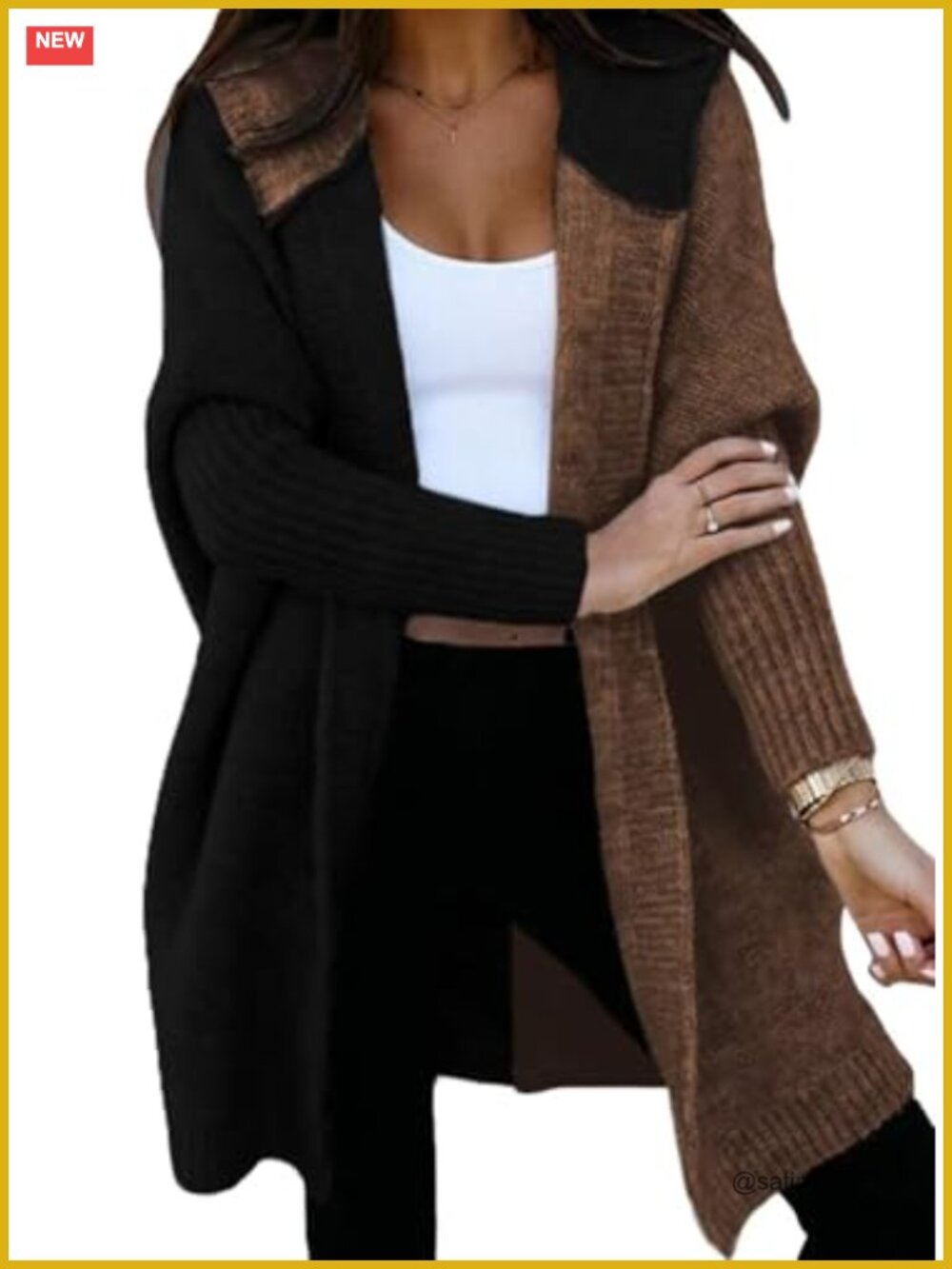 Cozy Hooded Knit Cardigan Open Front Long Sleeve Sweater